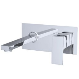 Baterie lavoar incastrata, montaj ascuns cu e-box, finisaj crom, model patrat