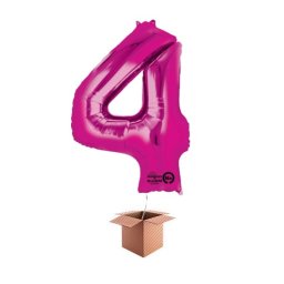 Balon folie cifra roz umflat cu heliu 66cm