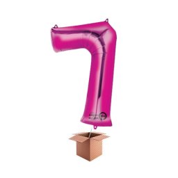 Balon folie cifra roz umflat cu heliu 66cm