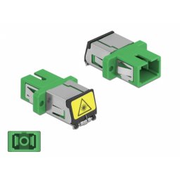 Cupla fibra optica cu protectie laser SC Simplex Single-mode M-M Verde, Delock 86887