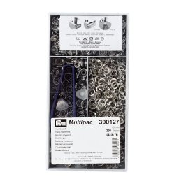 Capse metalice jersey, 10 mm, 200 bucati, finisaj argintiu, pentru materiale subtiri si elastice Prym