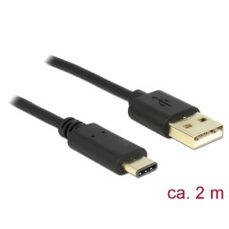 Delock Cable USB 2.0 Type-A male > USB Type-C 2.0 male 2m black