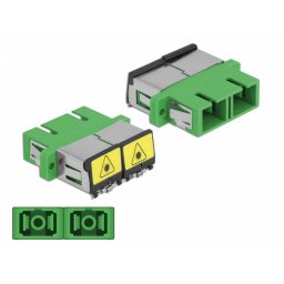 Cupla fibra optica cu protectie laser SC Duplex Single-mode M-M Verde, Delock 86892
