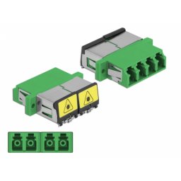 Cupla fibra optica cu protectie laser LC Quad Single-mode M-M Verde, Delock 86902