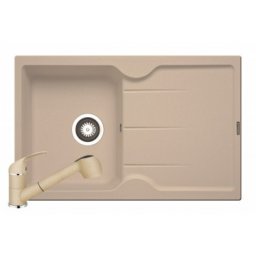 Set chiuveta granit PORTOS & baterie FIDO - Bej Pyramis 890040003FB