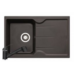 Set chiuveta granit PORTOS & baterie FIDO - Carbon Pyramis 890040002FBK
