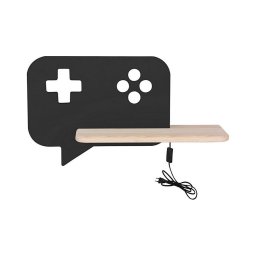 Aplică LED cu raft pentru copii CONSOLE LED/5W/230V negru