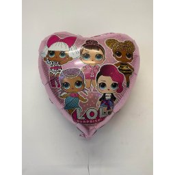 Balon folie inima LOL Suprise roz 46 cm