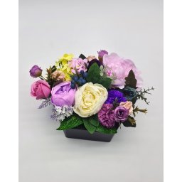 Aranjament floral , cutie hexagon , negru!