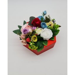 Aranjament Floral , cutie hexagon , rosu!