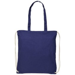 Saculet cu snur si manere lungi, Everestus, 20IAN160, Bumbac, Albastru