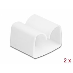 Set 2 buc clips cablu Alb, Delock 18395