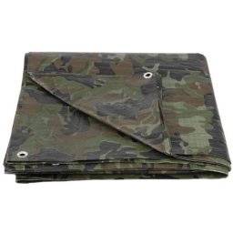 Prelata impermeabila cu inele, 3.9x4.9 m, PE, 80 g/mp, camuflaj, 20 mp