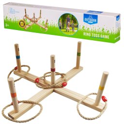 Joc din lemn, de aruncat la tinta - inele din franghie - Outdoor Play