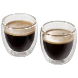 Set 2 cesti de espresso 80 ml, Everestus, BA, sticla, transparent