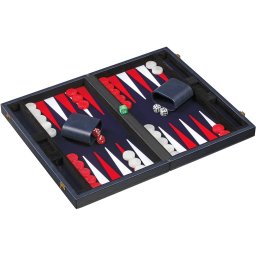 Set joc table Backgammon in stil Casino - Compact- 38x47 cm - Albastru