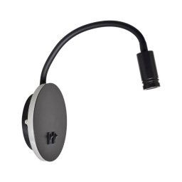 Veioză LED flexibilă de perete BASE 1xLED/8W+1xLED/2W/230V negru/argintiu