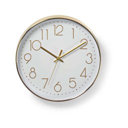 Ceas de perete Nedis CLWA015PC30GD 1xAA alb/auriu
