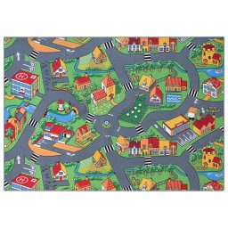 Covor pentru camera copilului 140 cm x 200 cm, oras cu strazi si case Village Street