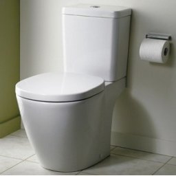 Vas WC Ideal Standard fixare in pardoseala cu rezervor pe vas Cube si capac inchidere lenta gama Connect, alb