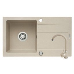 Set chiuveta granit MAIDSINKS Pyramis Senar 760mm*440mm & Baterie Bello - BEIGE Pyramis 070007401B