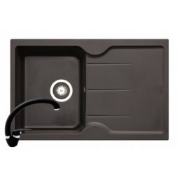 Set chiuveta granit PORTOS & baterie OSSIA - Carbon Pyramis 890040002OBK