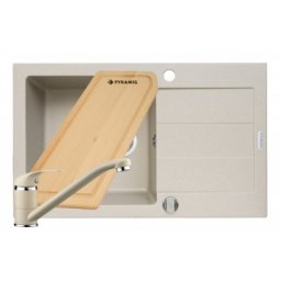 Set chiuveta granit SPARTA PLUS, baterie Asalia & Tocator - Beige