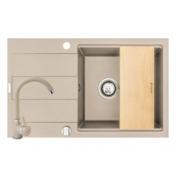Set chiuveta granit SPARTA PLUS LUX, baterie BELLO & Tocator - Bej