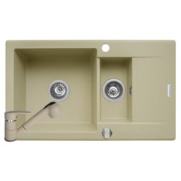 Set chiuveta KORFU 78x46 1 1/2B 1D & baterie FIDO - Wanilia