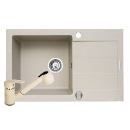 Set chiuveta granit SPARTA PLUS & baterie FIDO - Beige