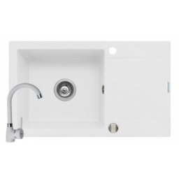 Set chiuveta granit MIDO PLUS & baterie BELLO - White