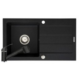 Set chiuveta granit MAIDSINKS Pyramis Senar & baterie FIDO - Black