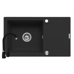 Set chiuveta granit MIDO PLUS & baterie BELLO - Carbon
