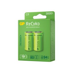 Baterii reincarcabile GP ReCyko C 3000mAh (R14), 1.2V, ambalaj reciclabil 2pcs