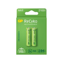 Baterii reincarcabile GP ReCyko AA 2100mAh (R6), ambalaj reciclabil 2pcs