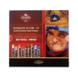 Set creta uscata rotunda KOH-I-NOOR Toison D'or PORTRAIT, 48 culori