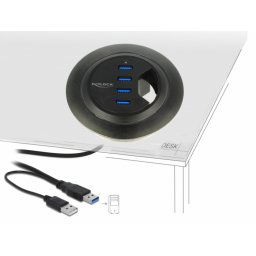 HUB in desk cu 4 x USB 3.0-A, Delock 62868