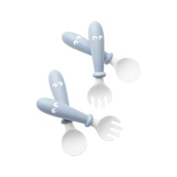 Set Lingurite si Furculite pentru bebelusi (4 bucati), Powder Blue