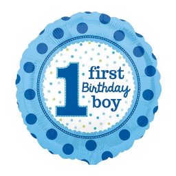 Balon Folie First Birthday Prima aniversare 1an boy baiat 45cm