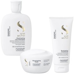 Kit ingrijire completa pentru stralucire Alfaparf Semi di Lino Diamond Illuminating