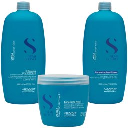 Kit ingrijire completa pentru par cret sau ondulat Alfaparf Semi di Lino Curls Enhancing, Salon Size
