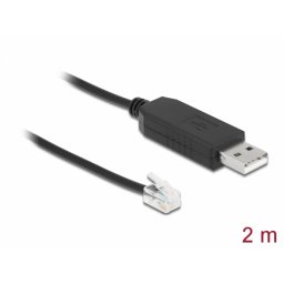 Cablu USB-A la Serial RS-232 RJ10 cu protectie ESD Meade Autostar 2m, Delock 66738