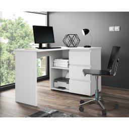 BIA502 - Masa de Birou 124 cm pentru colt, office - Alb sau Sonoma
