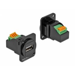 Modul D-type USB 2.0-A la bloc terminal, Delock 86734