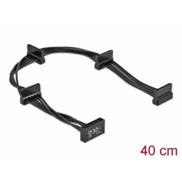 Cablu de alimentare SATA la 4 x SATA 40cm Negru, Delock 60395