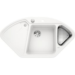 BLANCO DELTA II SILGRANIT InFino cu accesoriu inox si cu excentric