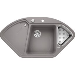 BLANCO DELTA II SILGRANIT InFino cu accesoriu inox si cu excentric