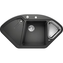 BLANCO DELTA II SILGRANIT InFino cu accesoriu inox si cu excentric