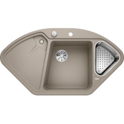 BLANCO DELTA II SILGRANIT InFino cu accesoriu inox si cu excentric