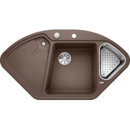 BLANCO DELTA II SILGRANIT InFino cu accesoriu inox si cu excentric